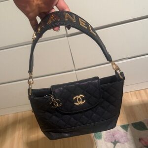 Chanel Black Quilted Shoulder Bag with Gold Accents Vip Chanel